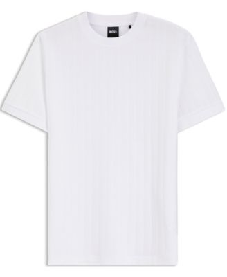 Men's Mercerised-Cotton Structured Stripes T-Shirt