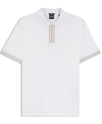 Men's Mercerized-Cotton Striped Trim Polo Shirt