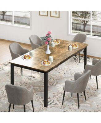 Kitchen Table 71 inch Inch Rectangle Dining Table for 6-8 People for Dining Room, Home Office, Living Room