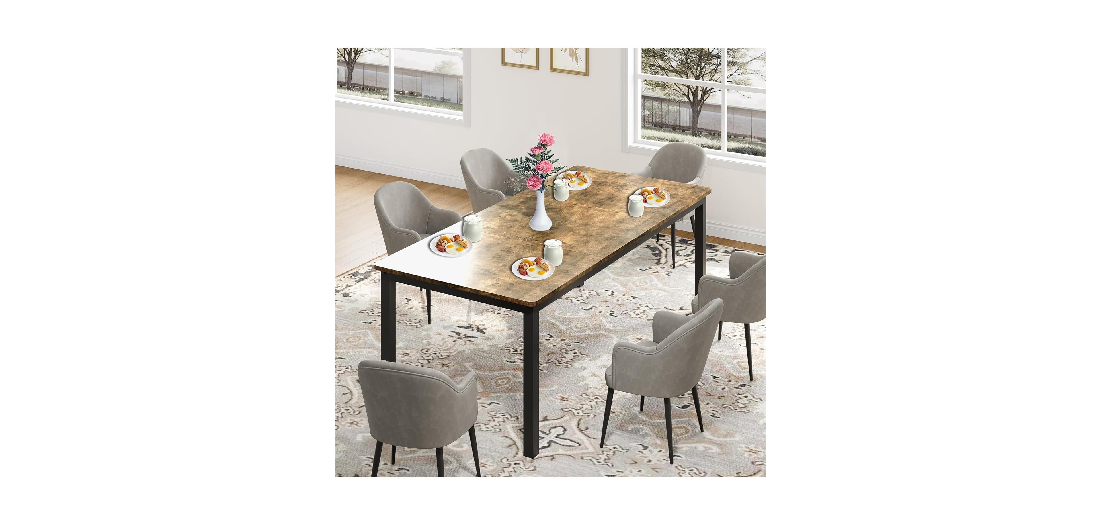 Gaomon Kitchen Table 71 inch Inch Rectangle Dining Table for 6-8 People for Dining Room, Home Office, Living Room