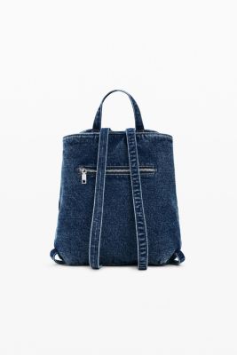 Women's Small Denim Floral Backpack