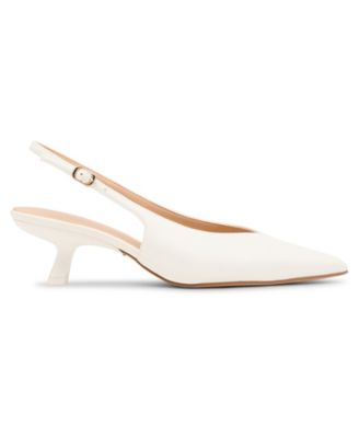 Kitten Slingback Pointed-Toe Kitten-Heel Pumps