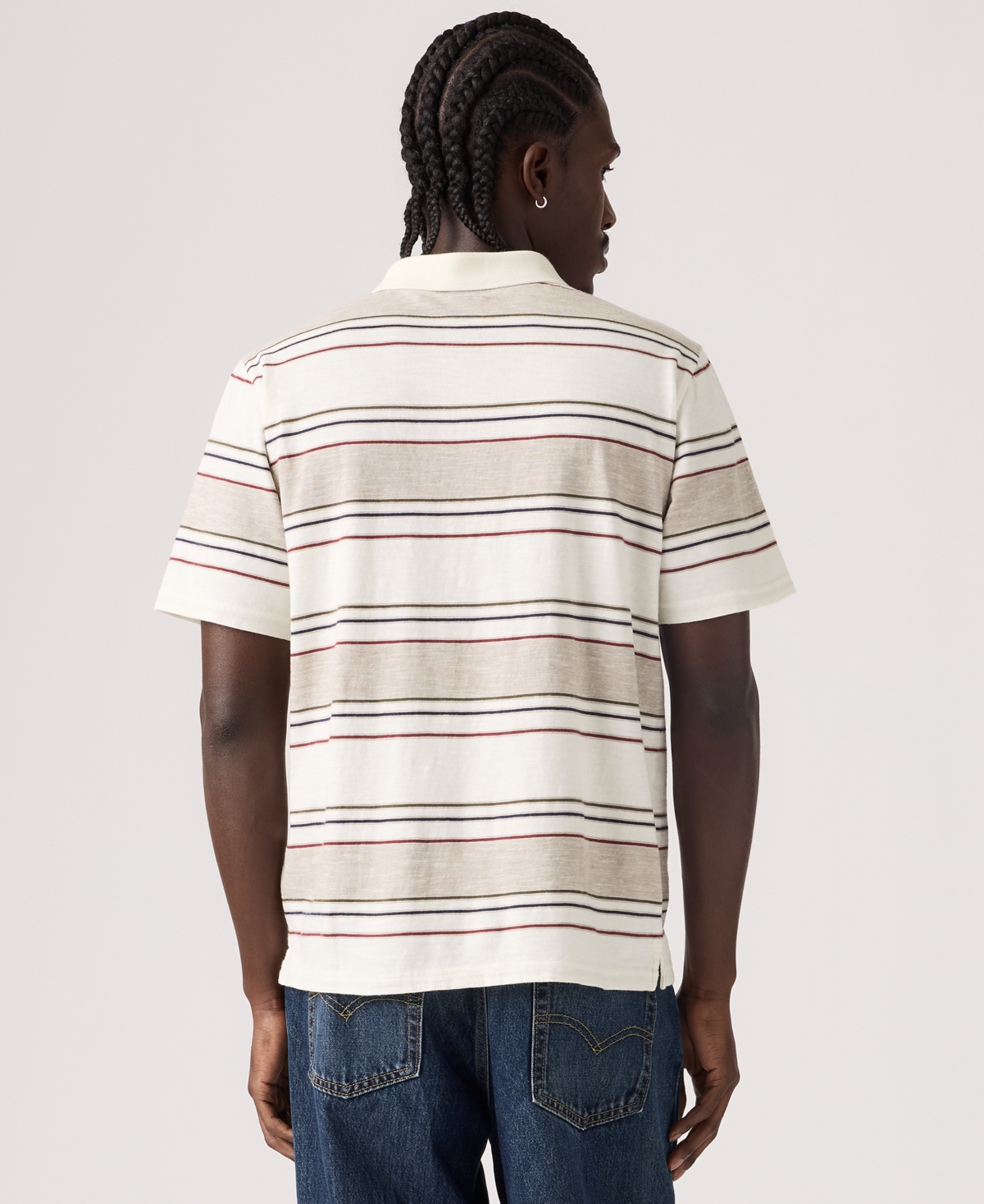 Levi's Men's Merritt Striped Collared Polo Shirt
