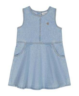 Girls' 4-6X Round Neck Denim Dress