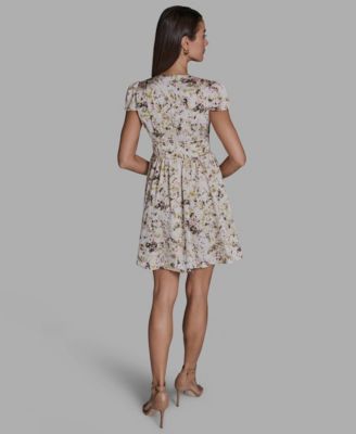 Women's Charmeuse V-Neck Mini Dress