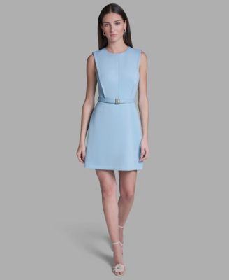 Women's Belted Crewneck Mini Dress