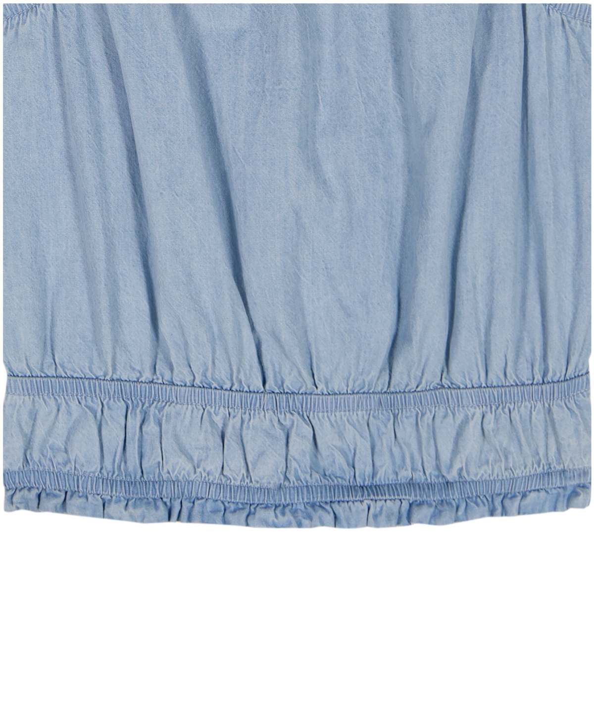 Calvin Klein Girls' 7-16 Smocked Waist Square Neck Top