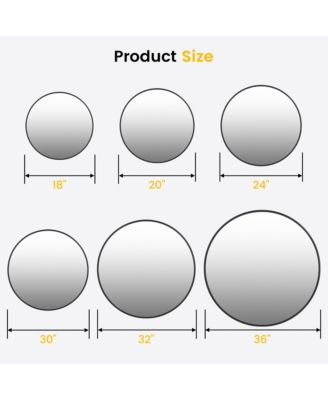 Round Mirror, Circle Mirror, Round Mirrors for Bathrooms, Entryways, Living Rooms, Bedrooms & Vanity Decor, Free Reflection in Modern Design