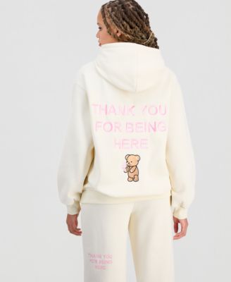 Juniors' Thank You Bear Hooded Sweatshirt