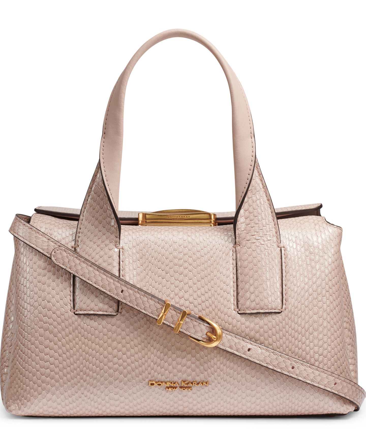 Женская сумка Donna Karan New York Medium Amagansett Snake Satchel, цвет: Снежный — фото 1