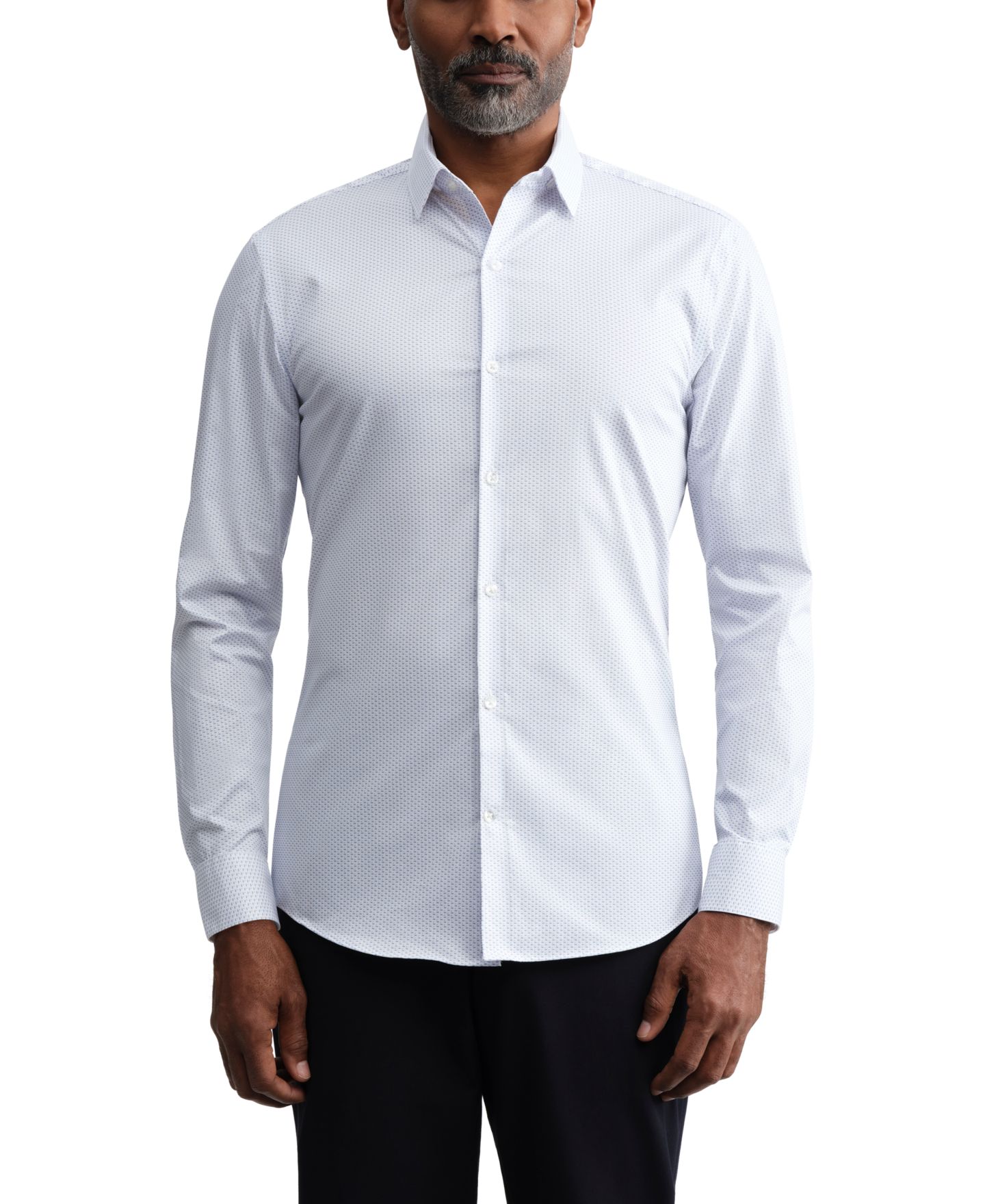 Мужская рубашка Calvin Klein Kinetic Stretch Spread Collar Dress Shirt, цвет: Stream — фото 1