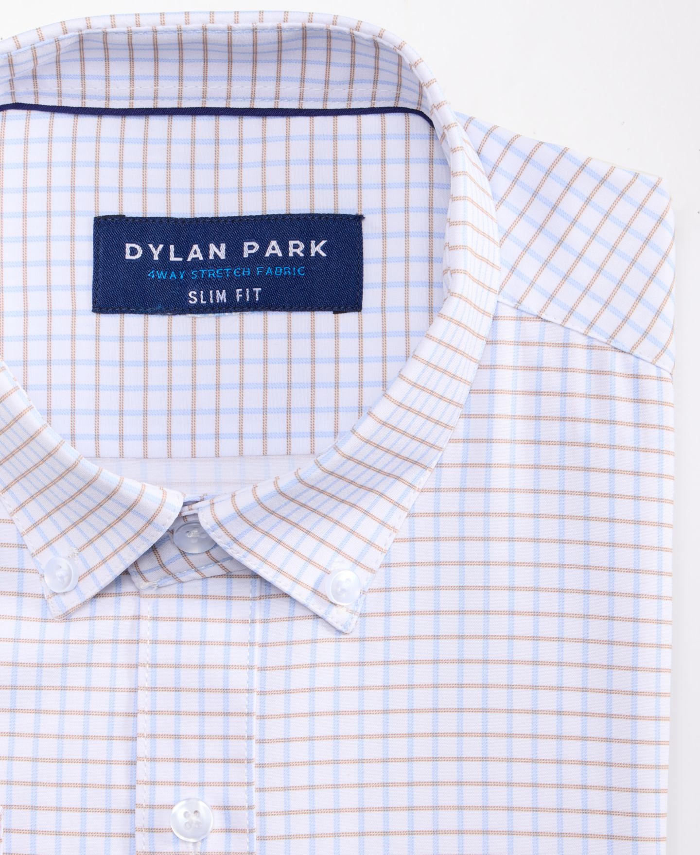 Мужская рубашка Dylan Park Slim-Fit Performance Four-Way Stretch Dress Shirt, цвет: Белый — фото 6