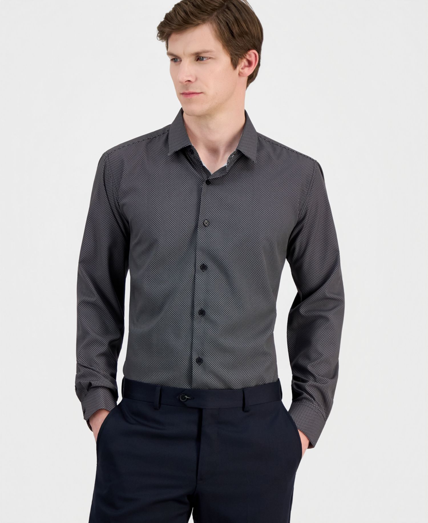 Men's Slim-Fit Performance Four-Way Stretch Dress Shirt