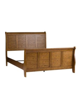 Industies, INC Grandpas Cabin Queen Sleigh Bed in Aged Oak