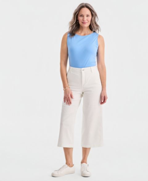 Женские джинсы Style & Co High-Rise Wide-Leg Crop Jeans, цвет: Яркий белый