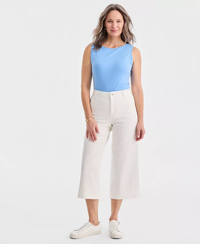 Women's High-Rise Wide-Leg Crop Jeans