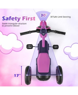 Kids Tricycle 3-Wheel Toddler Bike with Foot Pedals Forward Backward-Pink