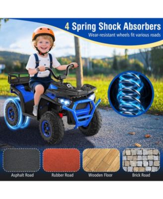 24V Kids Ride on Electric ATV Quad Car with Realistic Sounds and LED Lights-Navy