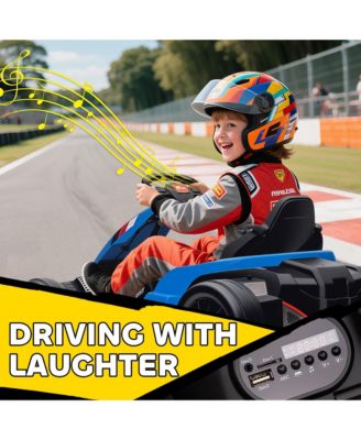 24V Electric Go Kart, Kids Drift Kart with Dual 150W Motors,