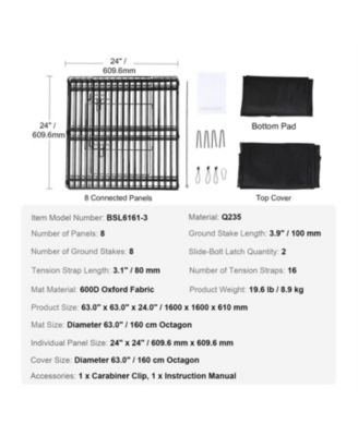8-Panel Foldable Metal Dog Playpen with Top Cover & Mat, 24" H - Indoor/Outdoor