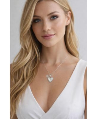 Sophia MOM Pave Heart & Floral Charm Necklace