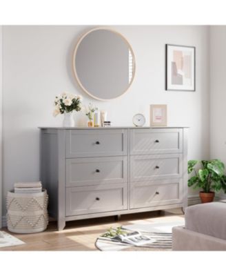 Garvee 54" Wide 6-Drawer Modern Dresser, Deep Drawers for Bedroom