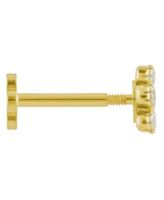 White Topaz (1/20 ct. t.w.) Accent Stud Earrings in 14k Yellow Gold (Also Available in Onyx)