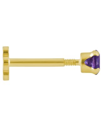 White Topaz (1/6 ct. t.w.) Stud Earrings in 14k Yellow Gold (Also Available in Multi-Stones)