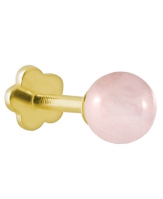 Rose Quartz (5/8 ct. t.w.) Stud Earrings in 14k Yellow Gold (Also Available in Amethyst, Onyx, Lapis, Milky Aquamarine)
