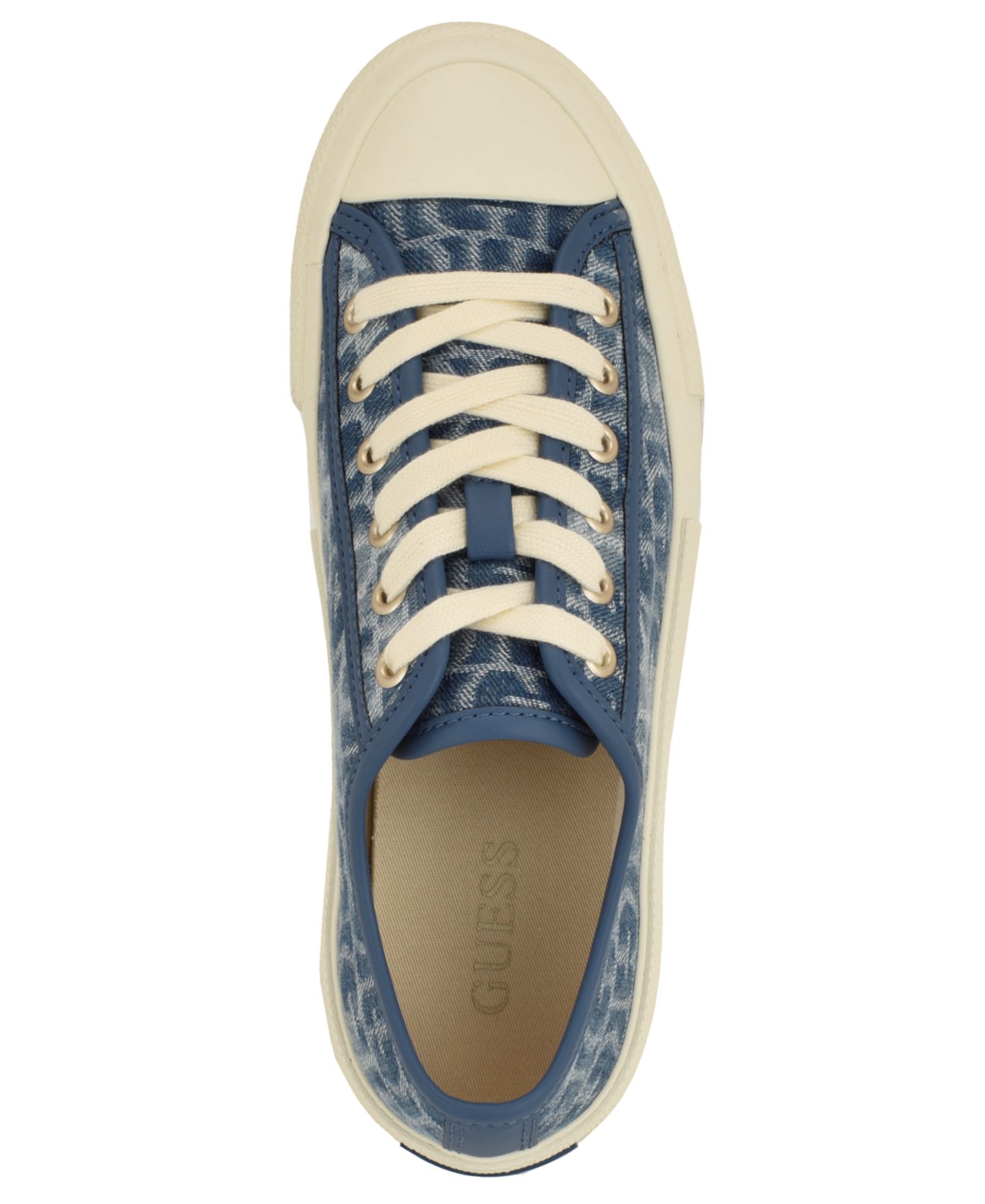 Женские кроссовки GUESS Carey Jacquard Logo Lace-Up, цвет: Синий джинсовый — фото 4