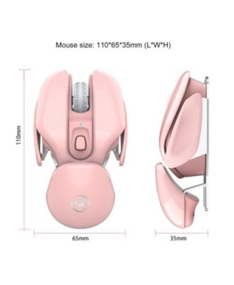 2.4G Wireless Rechargeable Mouse, 3-Speed DPI 800-1600, Silent Click, Fun Futuristic Design, Ergonomic for PC, Laptop, Mac, Home & Office