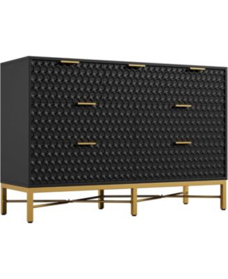 Drawer Modern Wooden Dresser, Wide Top & Deep Storage Chest for Living Room