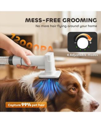 5 in 1 Dog Grooming Vacuum & Dryer w/ Clipper for Shedding Pet Hair