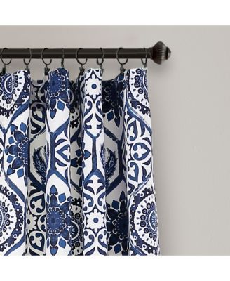 Marvel Light Filtering Window Curtain Panels Pair 52"W x 95"L Navy - Navy Curtains For Bedroom - Living Room Curtains