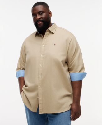 Men's Big & Tall 100% Linen Button-Down Shirt