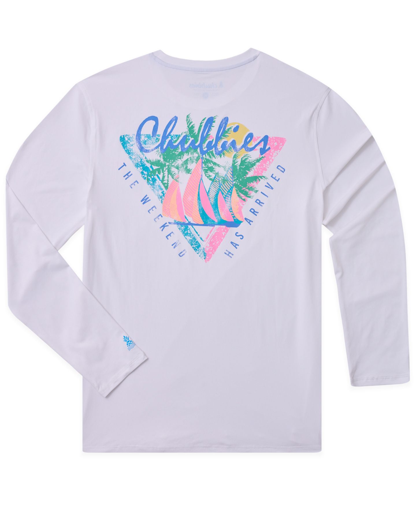 Мужская футболка Chubbies The Tacking Toward Sun Crewneck Swim T-Shirt, цвет: Оптический белый — фото 2