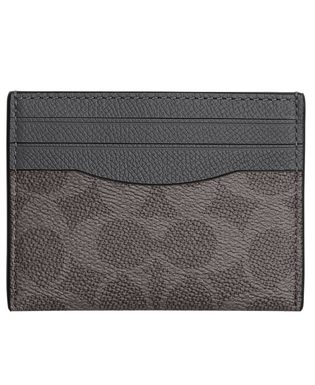 Coach Men's Signature Open-Face Card Hold Wallet - Gray Signature