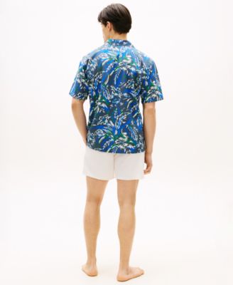 Men's Short-Sleeve Floral Print Woven Shirt