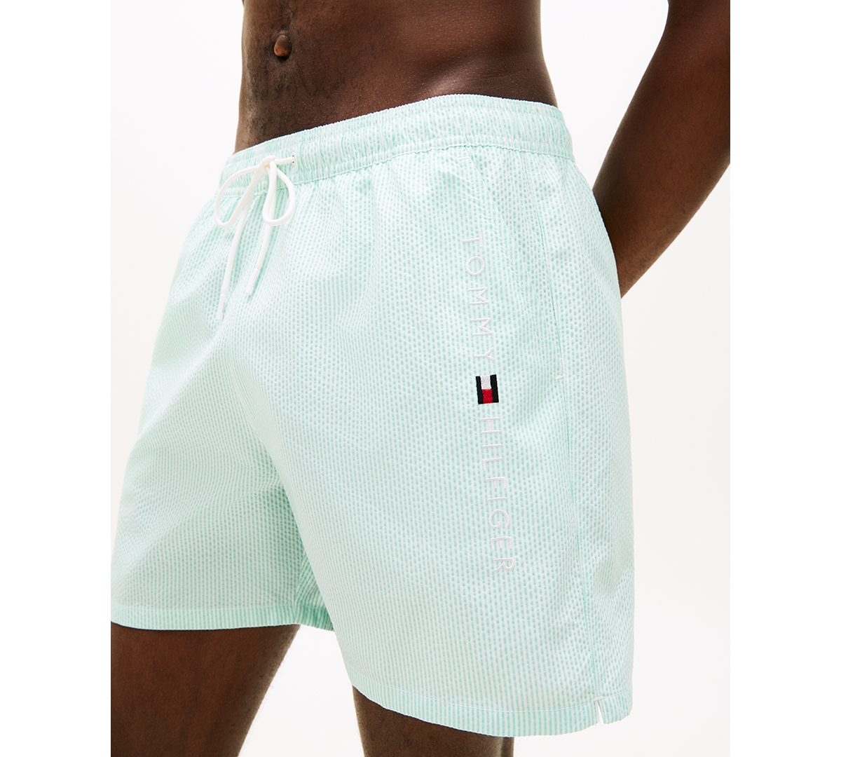 Tommy Hilfiger Men's Medium Drawstring Zip Pocket 5" Swim Trunks