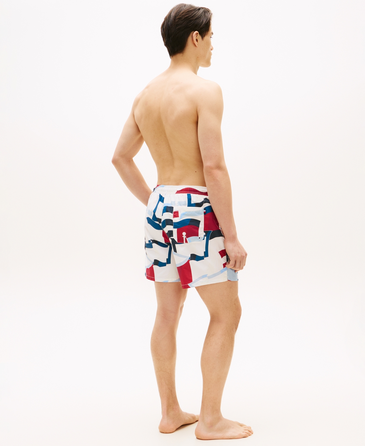 Tommy Hilfiger Men's Print Drawstring 5" Swim Trunks