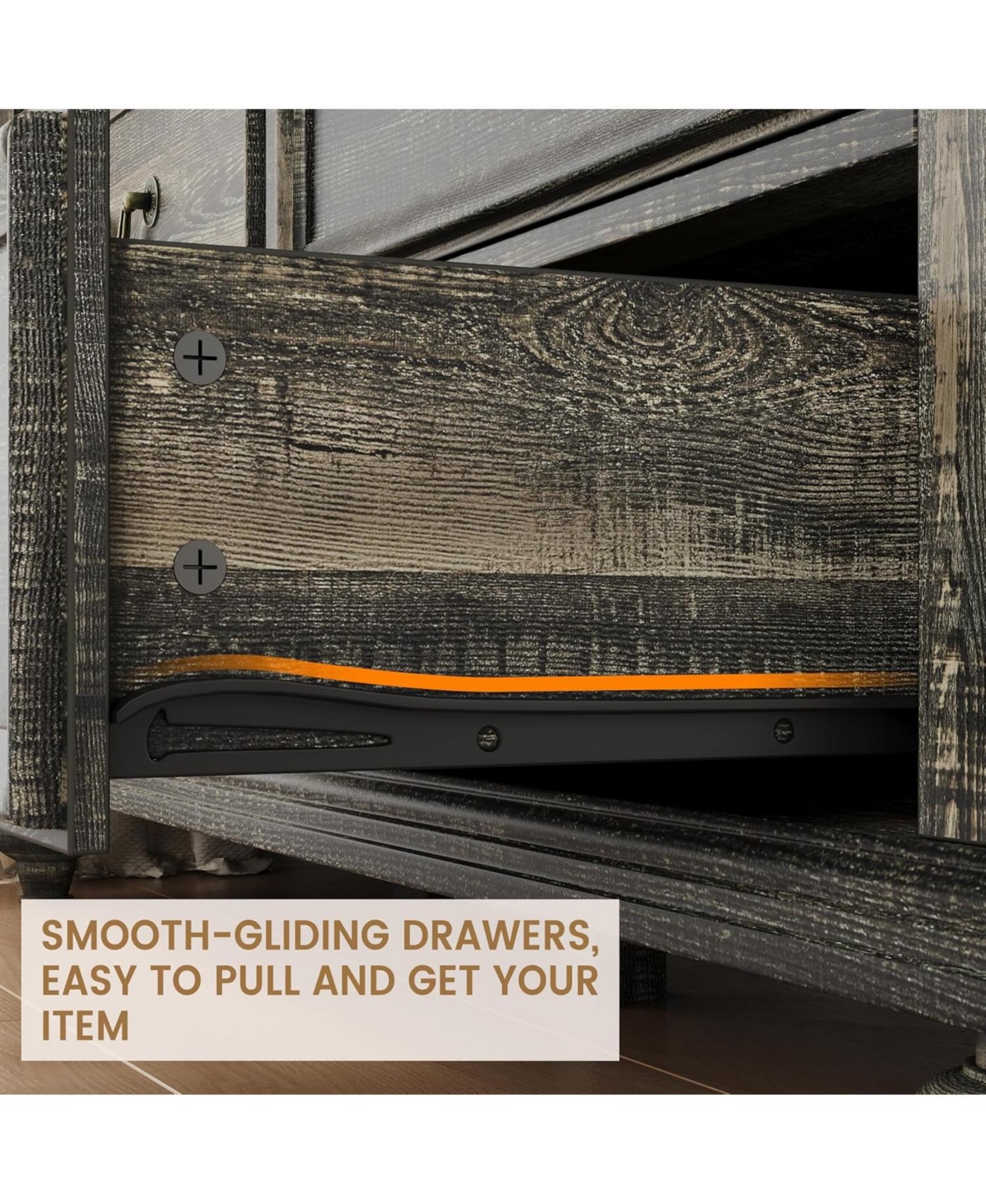 gaomon Farmhouse 9 Drawer Dresser for Bedroom, Wide Dresser Tv Stand with Large Drawers and Metal Handles, Rustic Wood Chest of Drawers