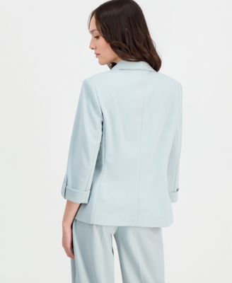 Petite Roll-Tab Patch-Pocket Blazer