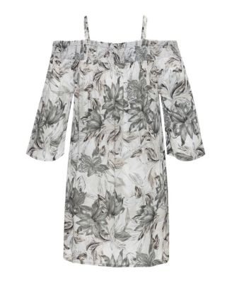 Women's flowy off the shoulder patterned dress