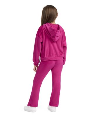 Girls' 4-6X Hoodie and Velour Flared Leggings, 2-Piece Set