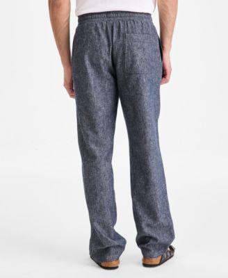 Men's Linen Blend Straight Leg Pants