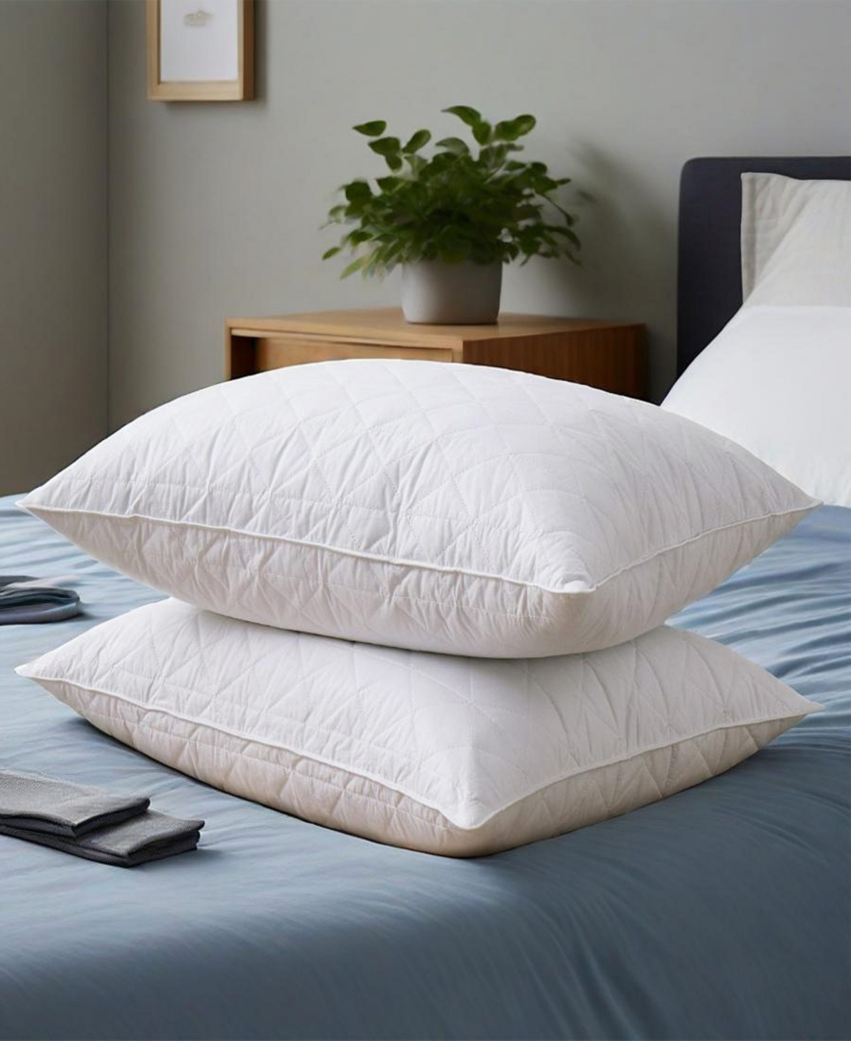 Unikome Wave Quilted Goose Feather 2-Pack Pillows