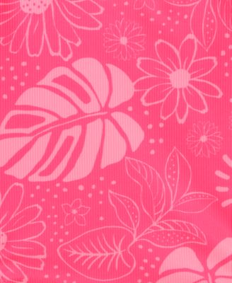 Girls' 7-16 Palm-Print Cut-Out One-Piece Swimsuit