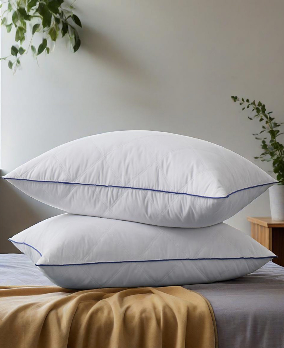 Unikome Medium Density Goose Down Feather 2-Pack Pillows