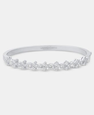 Cubic Zirconia Cluster Bangle Bracelet