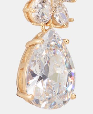 Cubic Zirconia Cluster Triple Drop Earrings